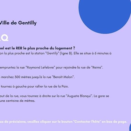 Paris Gentilly Appartement Tout Equipe - Rer B Buitenkant foto